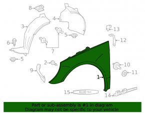 Front left wing Mercedes R-class W251 06-13