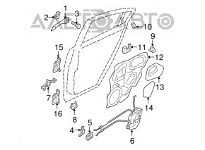Rear left door lock Mazda3 03-08