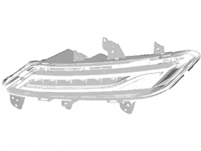 Fog lamp left PTF Lincoln MKZ 13-16 sand, cobweb on glass, broken connector