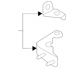 Door hinge lower rear left Ford Edge 15-