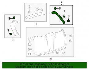 Left trunk door trim Ford Explorer 20- black