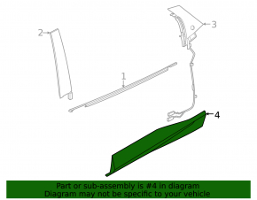 Door trim lower rear left Ford Mustang Mach-E 21-23 structure