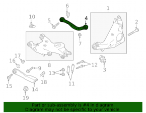 Rear left transverse control arm Land Rover Discovery 17-25