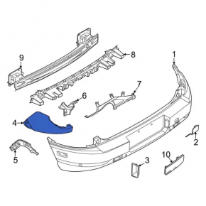 Rear bumper bare right Ford Bronco Sport 21-25