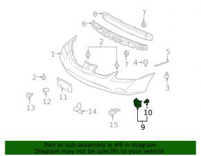 Right fog light cap for Mitsubishi Galant 2004-2006