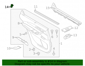 Mazda CX-9 16-23 black rear right door curtain hook
