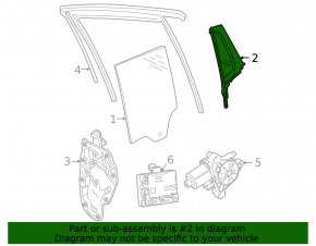Door glass triangle with seal rear right Volkswagen ID.4 21-23 tinted