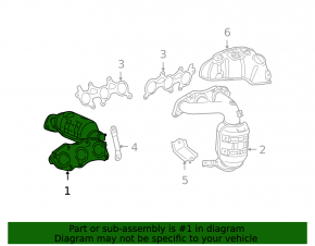 Front exhaust manifold with catalytic converter for Toyota Highlander 14-16 3.5