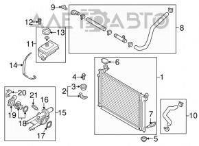 Water cooling radiator Hyundai Sonata 15-19 2.4