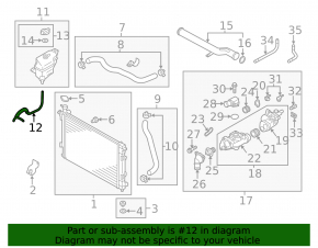 Cooling system pipe Hyundai Santa FE Sport 13-18 3.3, 2.4