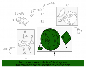 Vacuum booster Volvo XC90 16-22 T5, T6