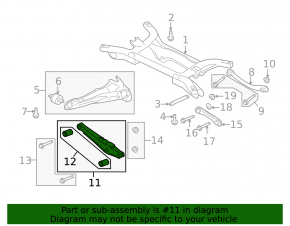 Mitsubishi Lancer 10-17 lower rear transverse control arm, left