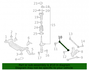 Rear left transverse control arm Toyota Camry v40
