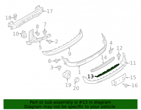 Rear bumper grille assembly with frame Mini Cooper S Clubman R55 11-14 rest
