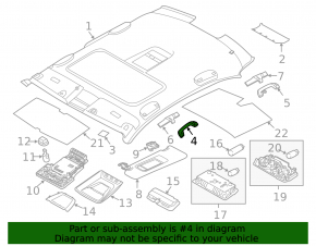 Front left ceiling handle BMW 5 F10 11-16 gray