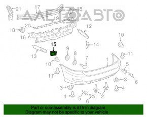 Rear bumper mount inner small left Lexus RX300 RX330 RX350 RX400h 04-09