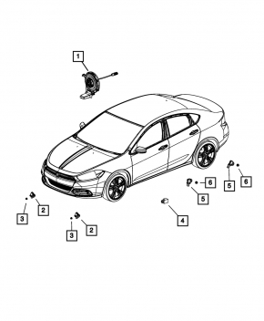 Dodge Dart 13-16 steering wheel cable with angle sensor