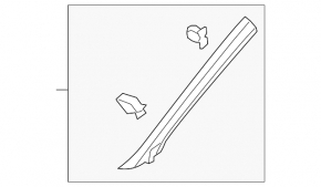 Front pillar trim upper left VW Golf 15-17 gray