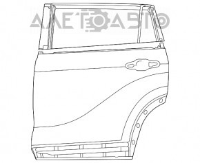 Door bare rear left Toyota Highlander 20-