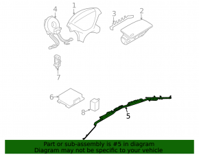 Right side curtain airbag for Mitsubishi Galant 2012