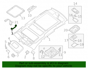 Front left ceiling handle Nissan Pathfinder 13-20 gray