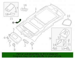 Front left ceiling handle Nissan Pathfinder 13-20 gray