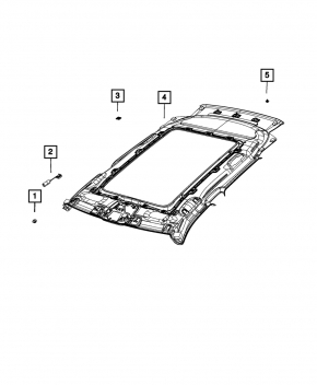 Jeep Compass 23-25 headliner for panoramic windows, black