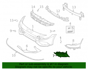 Front bumper grille right Hyundai Elantra 21-23 N Line