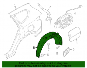 Rear left fender liner Hyundai Santa FE 21-23