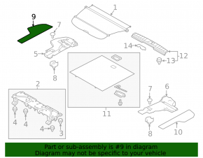 Trunk floor right Subaru Outback 20-23 black