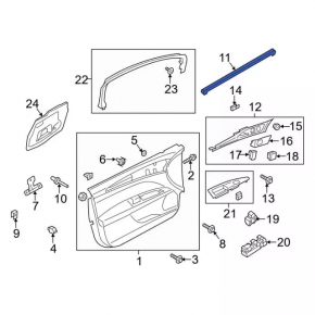 Glass seal inner door front right Ford Fusion mk5 13-