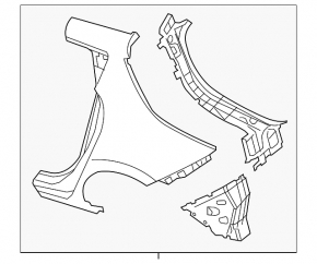 Quarter wing rear right Nissan Leaf 11-11