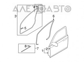 The front right door is bare, Mazda6 03-08, white, butt.