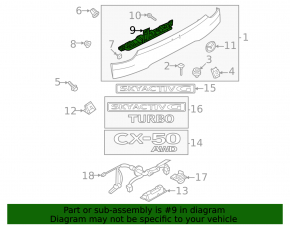 Mazda CX-50 23-25 trunk lid number plate light strip