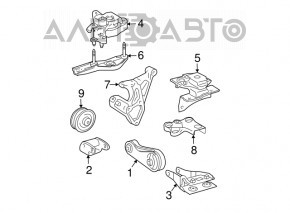 Front engine mount for Toyota Prius 2009-2010