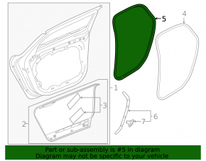 Door seal rear left Volvo V90 17-19 usa T5, T6