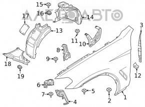 Front left wing BMW X3 G01 X4 G02 18-24 brown C07