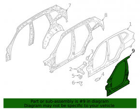 Body pillar central right BMW X3 G01 18-