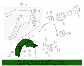 Rear right fender liner for Audi Q8 19-25
