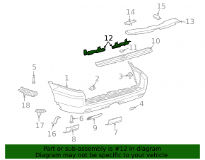 Rear bumper mount, center right, Lexus GX470 03-09
