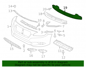 Subaru Legacy 15-17 pre-restored front bumper reinforcement