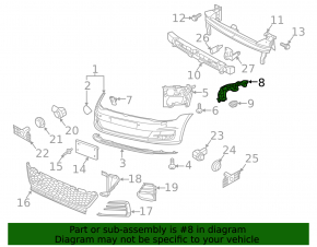 Right front bumper mount for Volkswagen Golf 18-21