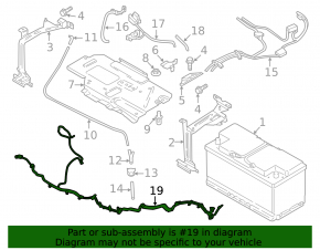Power cable through the entire body of BMW X5 F15 14-18