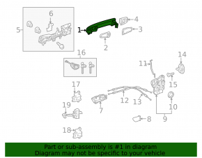 Lexus GX460 16-23 Restyling, Silver 1J4 Outer Front Left Door Handle