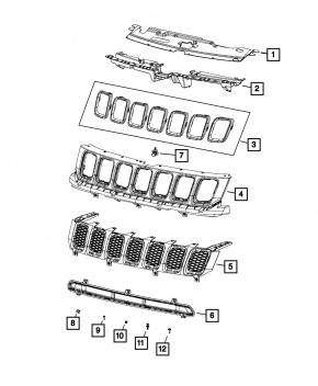 Jeep Compass 22 grille mount for camera
