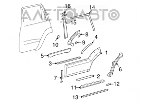 Door trim side rear right Lexus GX470 03-09