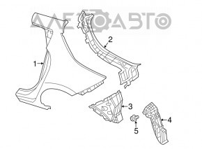 Quarter wing rear right Nissan Leaf 13-17 graphite