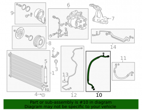 Air conditioning tube condenser-compressor Acura ILX 13-15 prerest