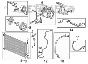 Air conditioning tube condenser-compressor Acura ILX 13-15 prerest