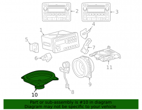 Toyota Solara 2.4 04-06 rear shelf speaker